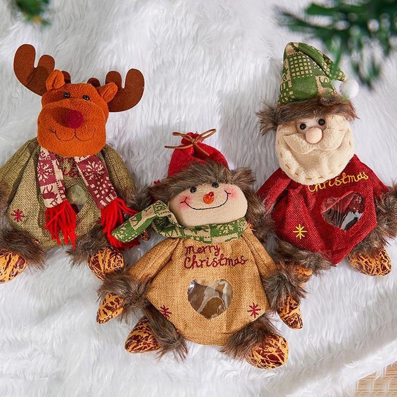 Christma s Gift Bags Zipper Design,2026 New 3D Santa Snowman Deer Doll GiftBags,Reusable Christmas Zipper Gift Bags,Thickened Felt Material, For Packaging of Apples,Candies,Small Toys and Gifts - Image 5
